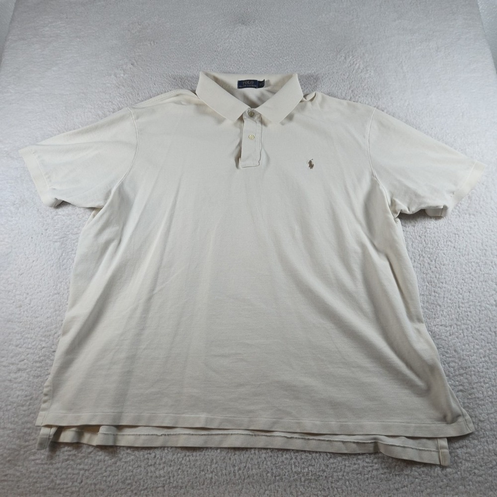Ralph Lauren Polo Shirt Mens 4XB Big White Brown Pony Rugby Outdoors‎ Mens